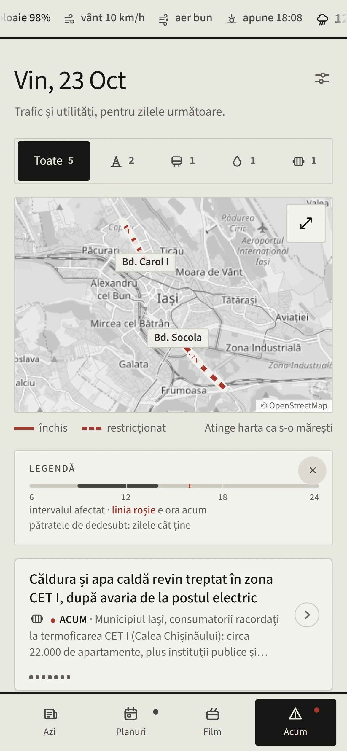 Now: what's closed or cut off, on a map of the city.