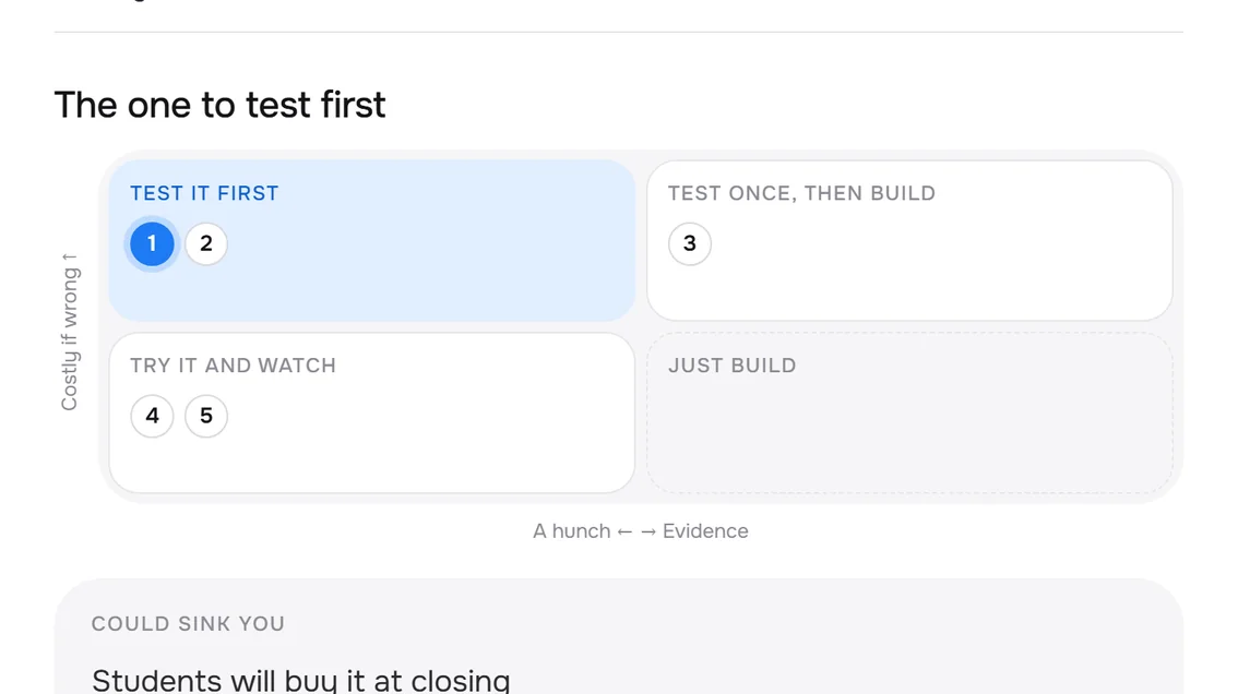 The one to test first